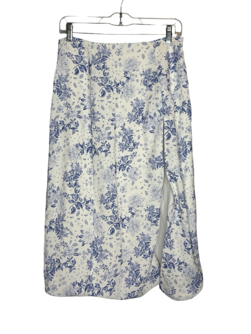 House of CB Blue and White Floral Midi Skirt